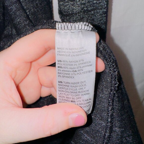 Chico's Black/Gray Long Sleeve Open Front Slouchy Cardigan Sweater size large - Picture 6 of 7